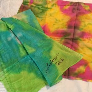 set of two tie-dyed sarongs, very light weight.